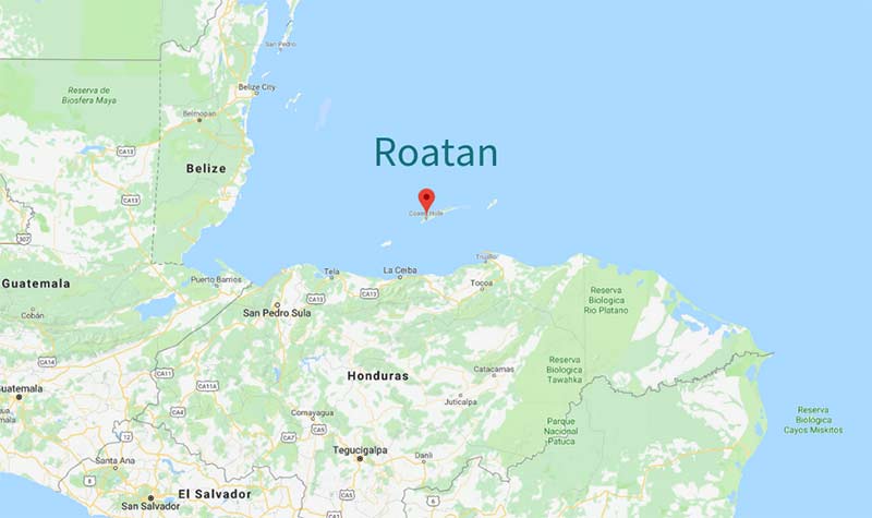 Map of Roatan